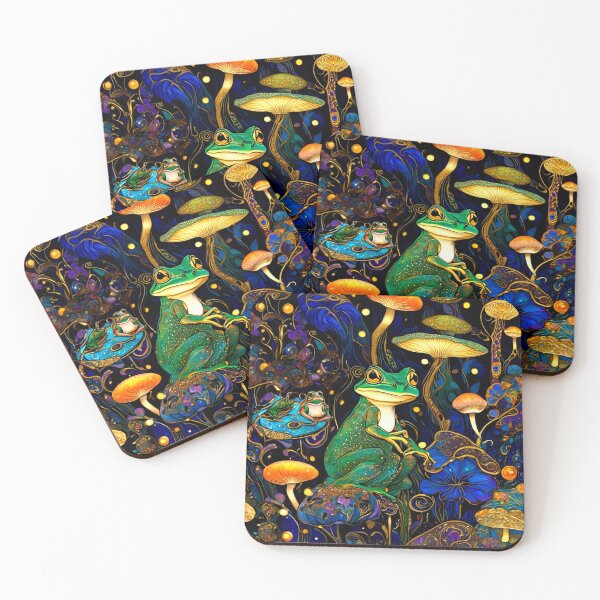 Item preview, Psychedelic Mushrooms and Frogs  designed and sold by TheDarkWardrobe.