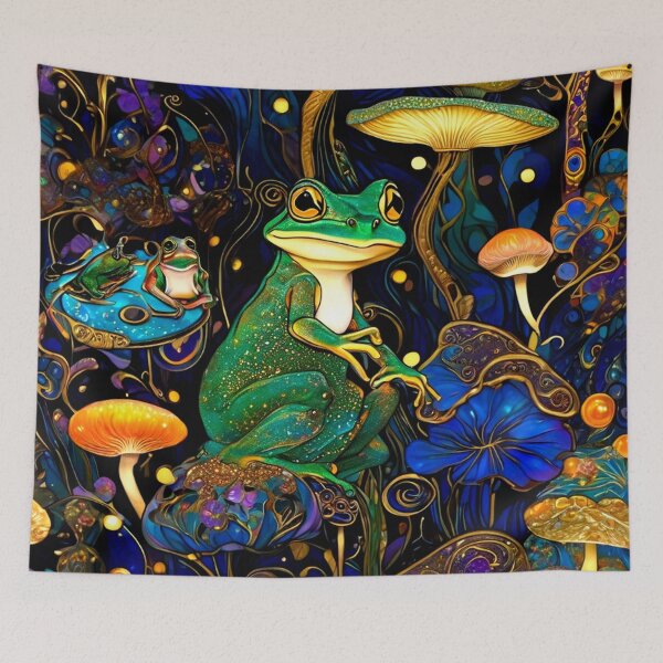 Item preview, Psychedelic Mushrooms and Frogs  designed and sold by TheDarkWardrobe.