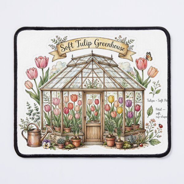 Item preview, Soft Tulip Greenhouse Flower Sticker designed and sold by FineLineBotanical .