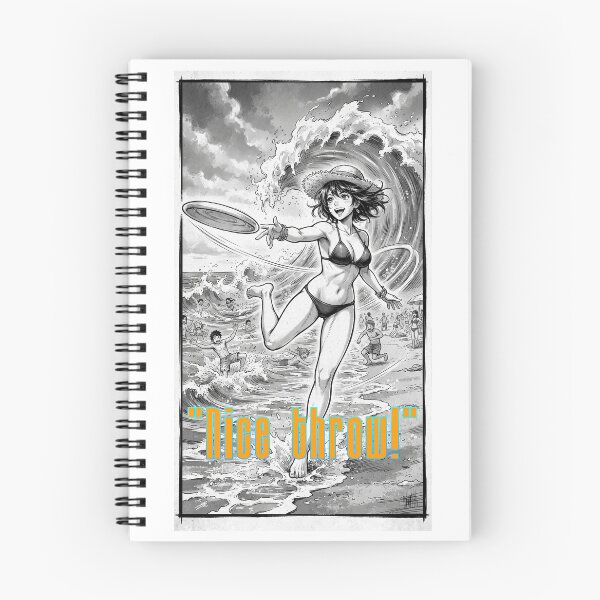 Item preview, Beautiful girl playing frisbee in summer, manga style. #4 designed and sold by UrbanTRIP.