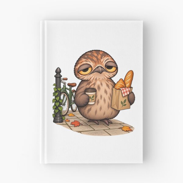 Item preview, Sleepy Potoo Bird Coffee & Bread | Cute Cozy Autumn Bicycle Design designed and sold by MrDev.