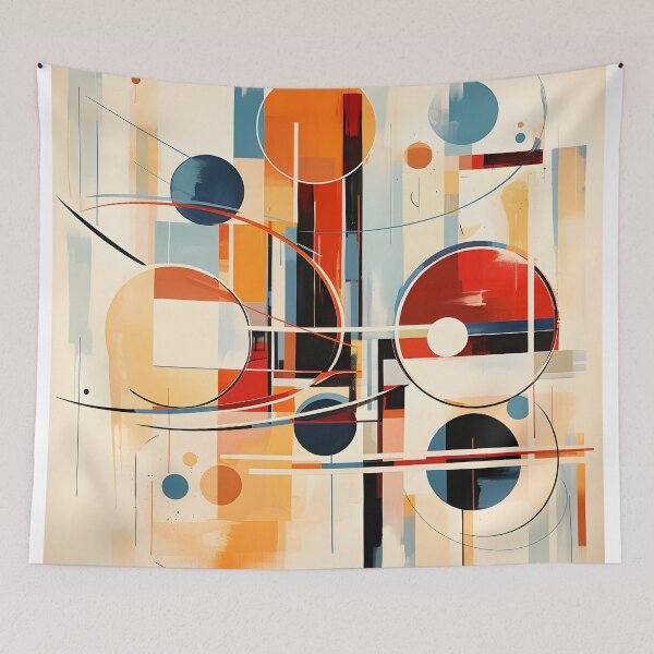 Item preview, Orange and Blue Geometric Circles Modern Abstract Art designed and sold by GutyzDesignsES.