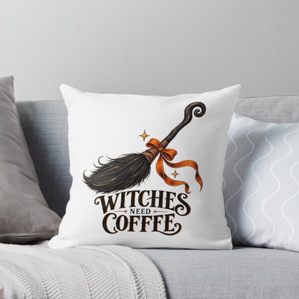 Item preview, Witches Need Coffee – Funny Halloween Witch Broom designed and sold by meme2525.