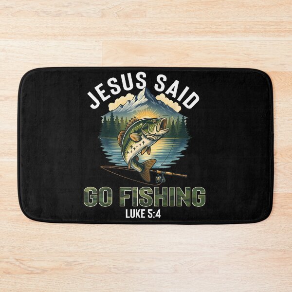 Item preview, Jesus Said Go Fishing Bible Verse Fisherman Christian Luke designed and sold by PeggyGilligan.