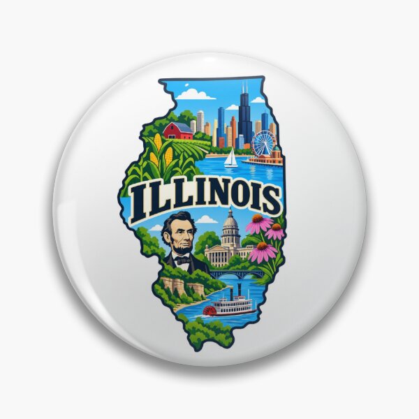 Item preview, Illinois State Map designed and sold by Myra365Art.