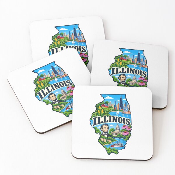 Item preview, Illinois State Map designed and sold by Myra365Art.