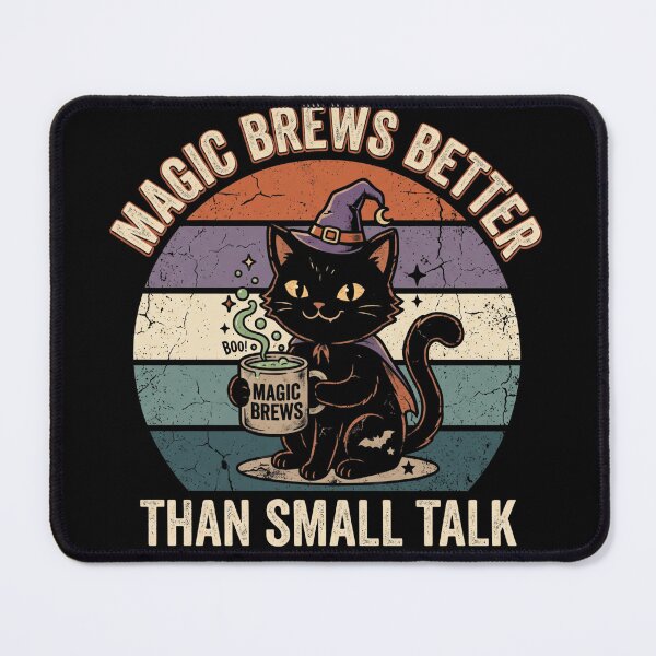 Item preview, Witch Brews Better Than Small Talk Black Cat Halloween designed and sold by TeeStyle.mr.