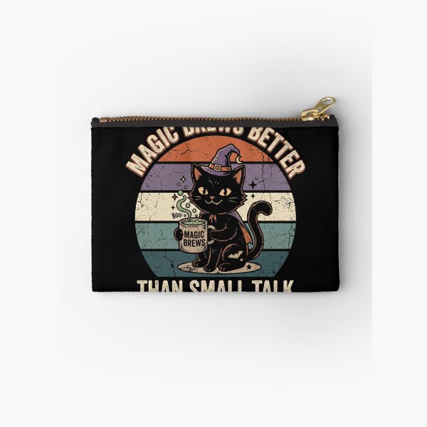 Item preview,  Witch Brews Better Than Small Talk Black Cat Halloween designed and sold by TeeStyle.mr.