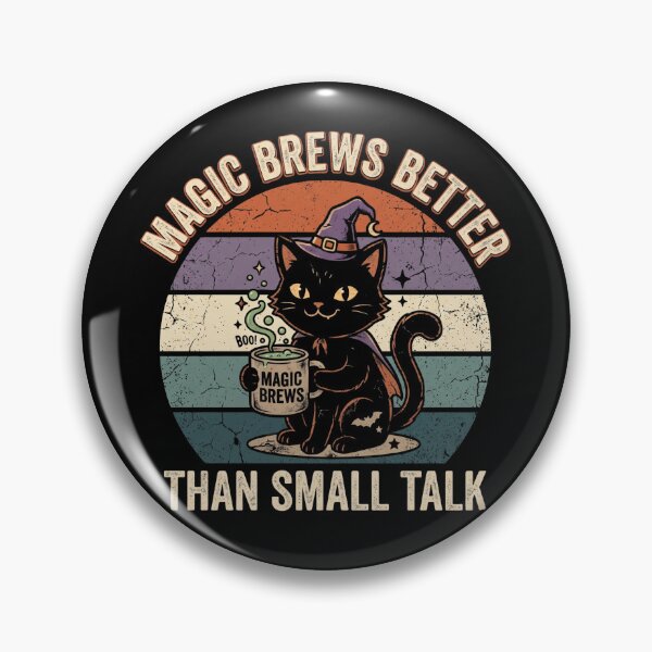 Item preview, Witch Brews Better Than Small Talk Black Cat Halloween designed and sold by TeeStyle.mr.