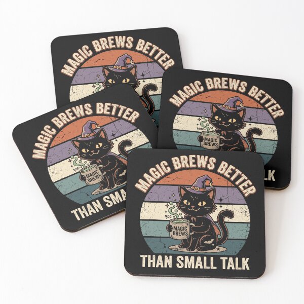 Item preview,  Witch Brews Better Than Small Talk Black Cat Halloween designed and sold by TeeStyle.mr.