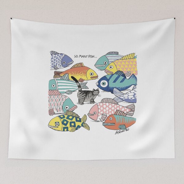 Item preview, So Many Fish Colorful Tropical Fish Collage Ocean Lover Graphic designed and sold by VelourEmber.