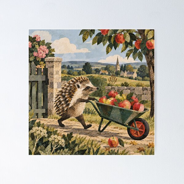 Item preview, Hedgehog at the apple farm designed and sold by LittleDreamsCo.