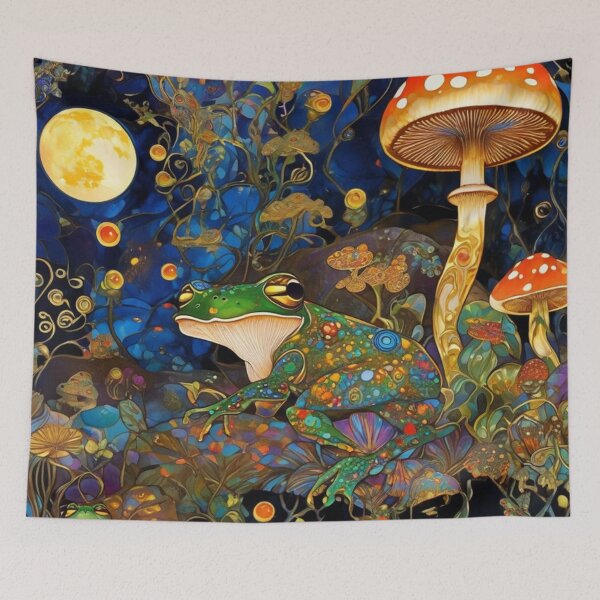 Item preview, Psychedelic Mushrooms and Frogs  designed and sold by TheDarkWardrobe.