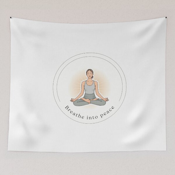 Item preview, Breathe into peace yoga quote designed and sold by NiftyWrx.