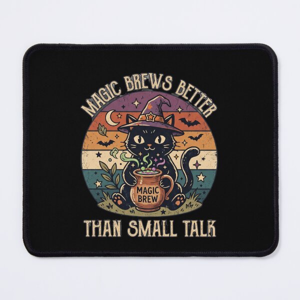 Item preview, Witch Brews Better Than Small Talk Black Cat Halloween designed and sold by TeeStyle.mr.