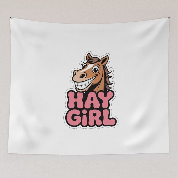 Item preview, HAY GIRL Horse Cartoon designed and sold by NiftyWrx.