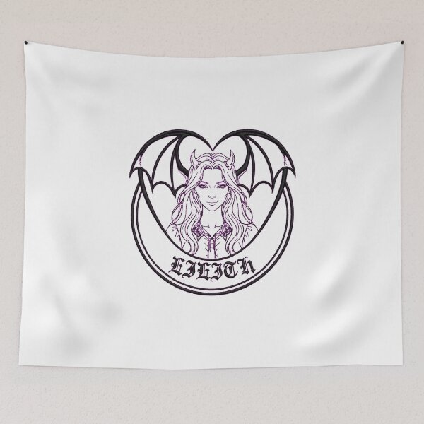 Item preview, Code LILITH Gothic Horns Bat Wings Heart - Dark Line Art Tattoo Design designed and sold by Csaba1983.