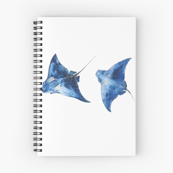 Item preview, Blue Manta Ray Pair Ocean Galaxy Marine Life Underwater Art Design designed and sold by VelourEmber.