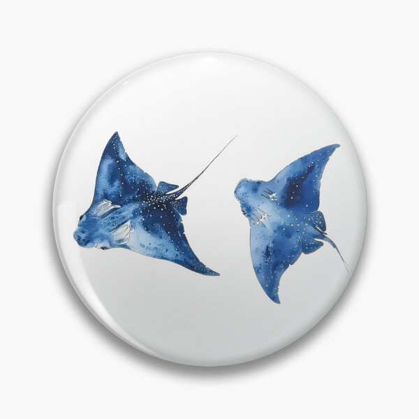 Item preview, Blue Manta Ray Pair Ocean Galaxy Marine Life Underwater Art Design designed and sold by VelourEmber.