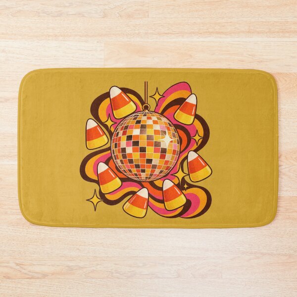 Item preview, Retro 1970s Candy Corn Disco Ball Art – Groovy Vintage Halloween Print designed and sold by MagicMakerPh.