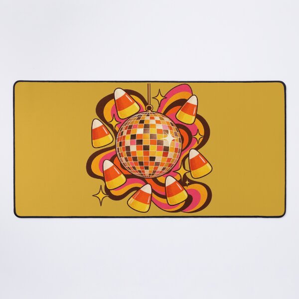 Item preview, Retro 1970s Candy Corn Disco Ball Art – Groovy Vintage Halloween Print designed and sold by MagicMakerPh.
