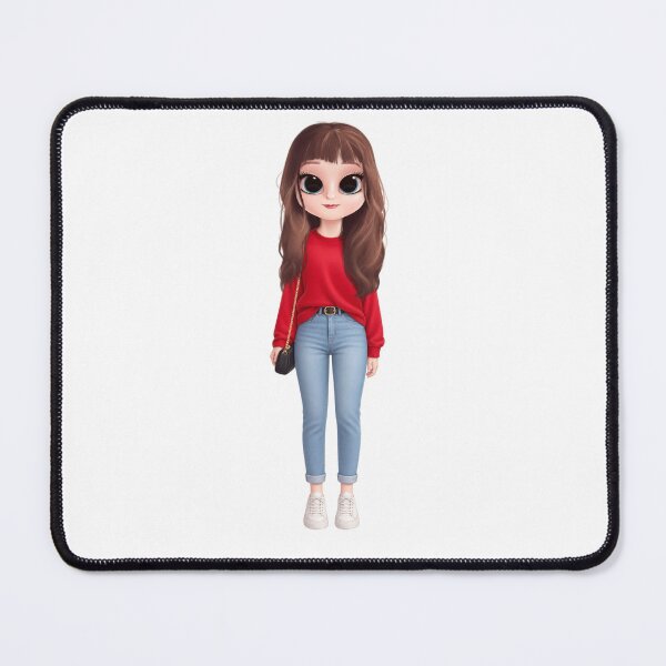 Item preview, Red Sweater Ready – Chic Brunette Fashion Doll designed and sold by kitastylish.