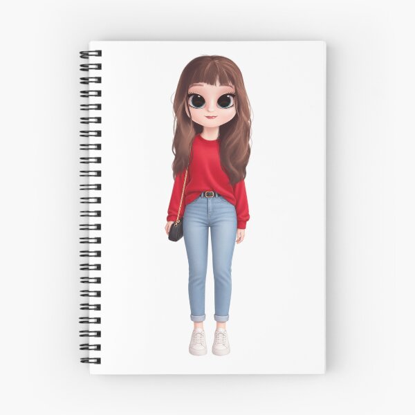 Item preview, Red Sweater Ready – Chic Brunette Fashion Doll designed and sold by kitastylish.