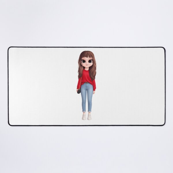 Item preview, Red Sweater Ready – Chic Brunette Fashion Doll designed and sold by kitastylish.