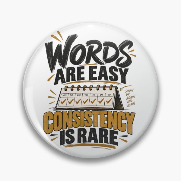 Item preview, Words Are Easy, Consistency Is Rare – Motivational Quote designed and sold by NatchSoftCreations.