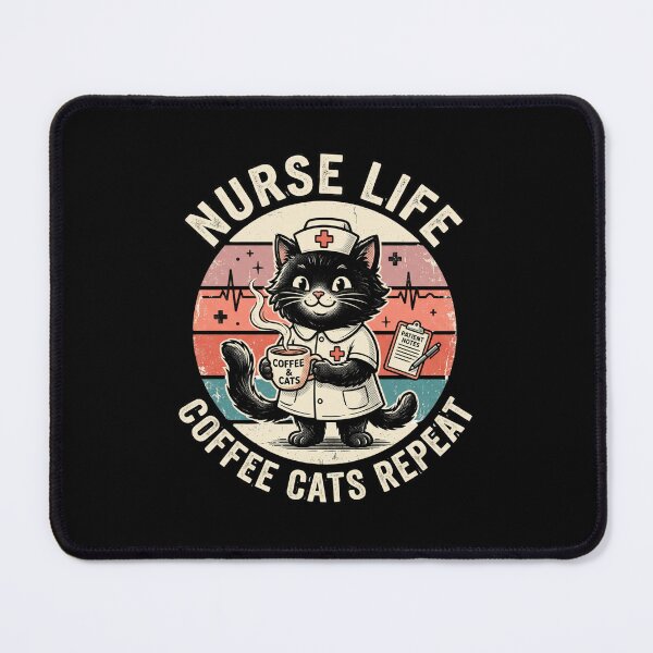 Item preview,  Nurse Life Coffee Cats Repeat – Funny Nurse Cat Design designed and sold by TeeStyle.mr.
