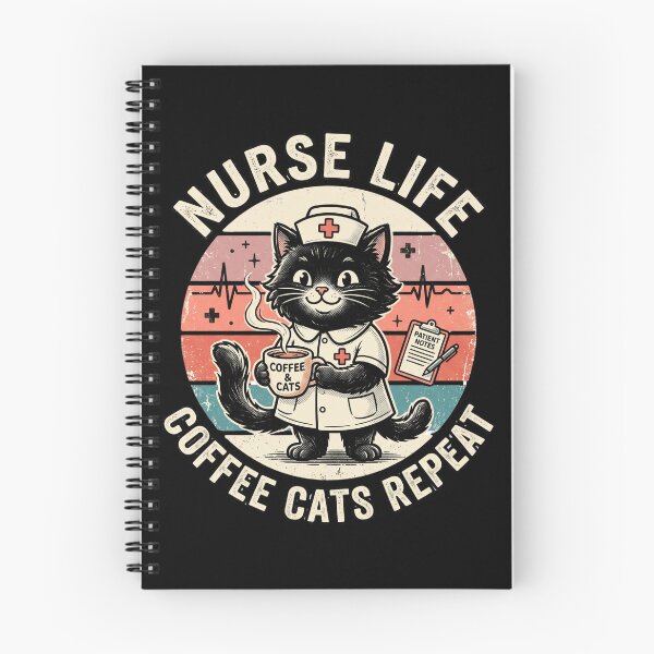 Item preview,  Nurse Life Coffee Cats Repeat – Funny Nurse Cat Design designed and sold by TeeStyle.mr.