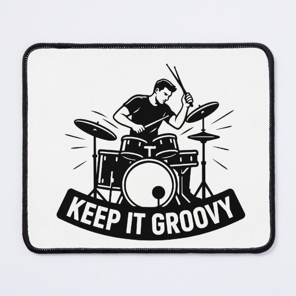 Item preview, Bold Drummer with 'Keep it Groovy' Quote designed and sold by NiftyWrx.