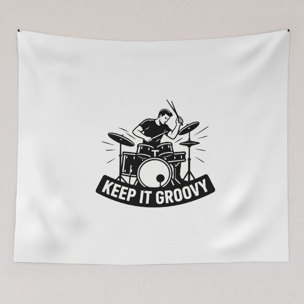 Item preview, Bold Drummer with 'Keep it Groovy' Quote designed and sold by NiftyWrx.