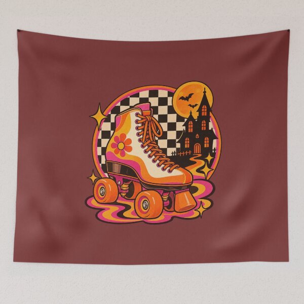 Item preview, Retro 1970s Roller Skate Haunted House Art – Groovy Halloween Print designed and sold by MagicMakerPh.