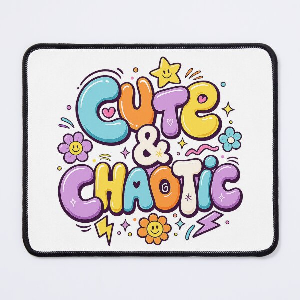 Item preview, Cute and Chaotic Kawaii Colorful Bubble Letter Retro Smiley Art Design designed and sold by inkoutninja.