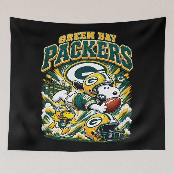 Item preview,  Snoopy Green Bay Packers Dynamic Diving Catch Football Fan designed and sold by CaneufeyCip.