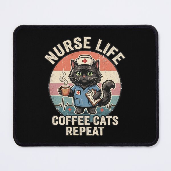 Item preview, Nurse Life Coffee Cats Repeat – Funny Nurse Cat Design designed and sold by TeeStyle.mr.