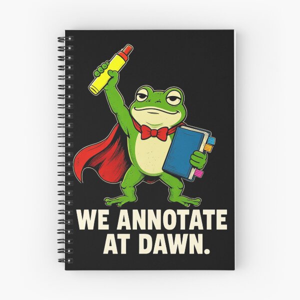 Item preview, We Annotate At Dawn English Teacher Funny Frog Reader designed and sold by CF_VintageDesign.