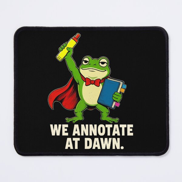 Item preview, We Annotate At Dawn English Teacher Funny Frog Reader designed and sold by CF_VintageDesign.