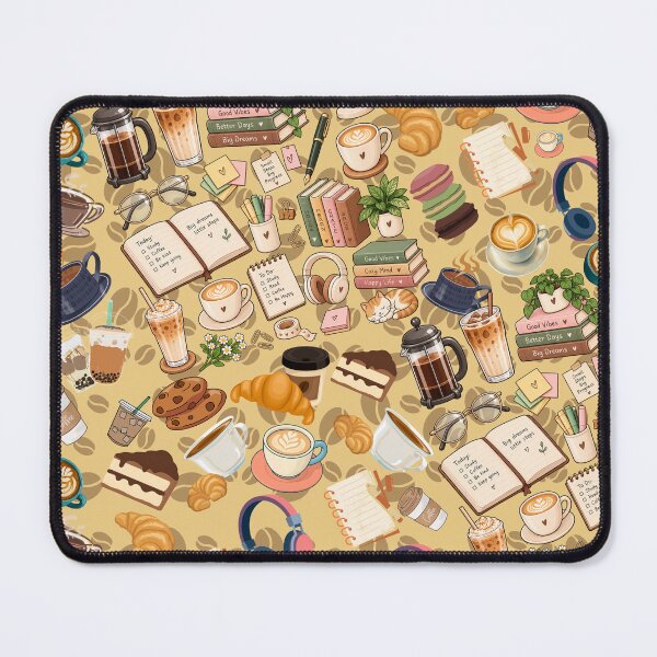 Item preview, Cozy Coffee Shop & Study Aesthetic Seamless Pattern designed and sold by NovaToons.