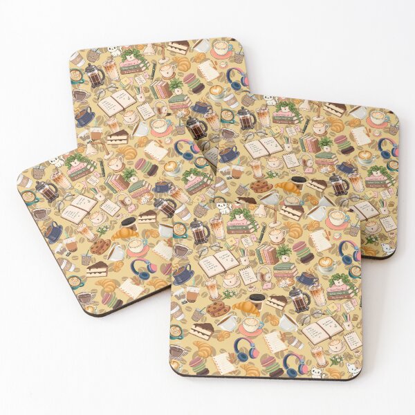 Item preview, Cozy Coffee Shop & Study Aesthetic Seamless Pattern designed and sold by NovaToons.