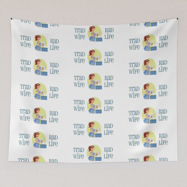 Item preview, Trad Wife Rad Life (Blue on White) designed and sold by PawsitiveMum3.