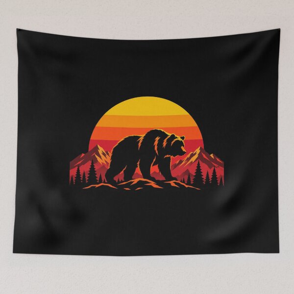 Item preview, Retro Mountain Bear Sunset Graphic designed and sold by JonelCrafts.