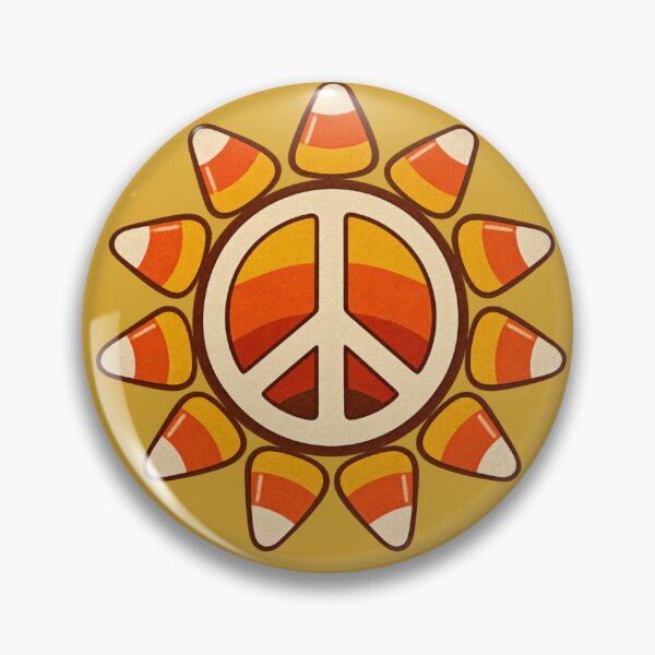 Item preview, Retro 1970s Candy Corn Peace Sign Art – Groovy Vintage Halloween Print designed and sold by MagicMakerPh.