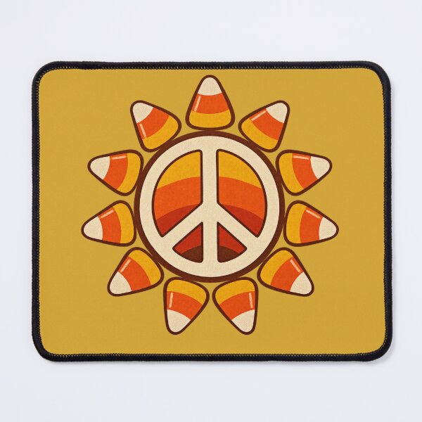 Item preview, Retro 1970s Candy Corn Peace Sign Art – Groovy Vintage Halloween Print designed and sold by MagicMakerPh.