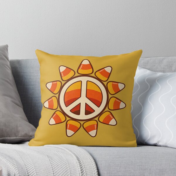 Item preview, Retro 1970s Candy Corn Peace Sign Art – Groovy Vintage Halloween Print designed and sold by MagicMakerPh.