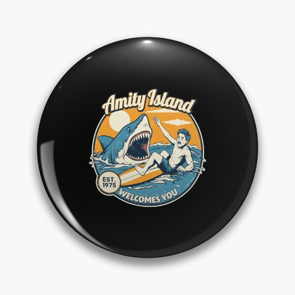 Item preview, Amity Island Welcomes You Retro Shark Design designed and sold by Arelyurray.
