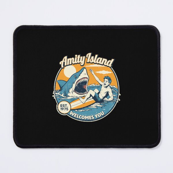 Item preview, Amity Island Welcomes You Retro Shark Design designed and sold by Arelyurray.