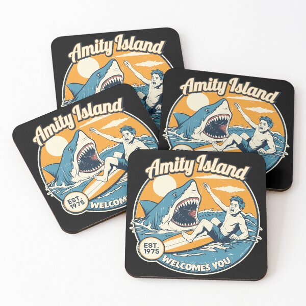 Item preview, Amity Island Welcomes You Retro Shark Design designed and sold by Arelyurray.