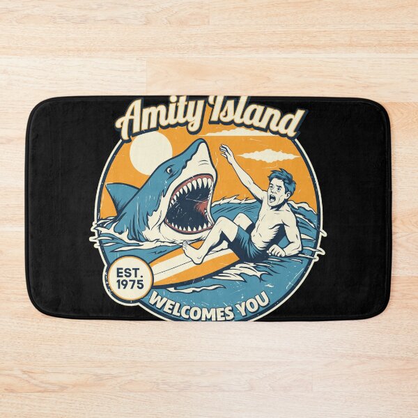 Item preview, Amity Island Welcomes You Retro Shark Design designed and sold by Arelyurray.